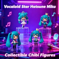 Anime Figure Model Q Version Big Eye Princess Hatsune Miku Car Computer Case Decor Cute Collectible Gift for Fans