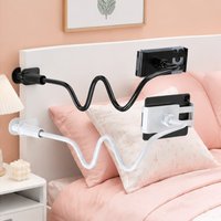 2PCS Adjustable Flexible Tablet and Phone Holder, 360° Rotating Spiral Base Bracket, Universal Stand for Home, Desk & Bed Use