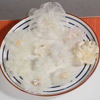 10PCS/Lot Beige Series Mix Styles Set Chiffon Fabric Flowers For Headbands Fabric Flowers For Baby Girls Hair Clisp Accessories