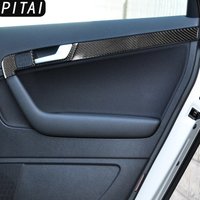 For Audi A3 S3 8P 2006-2007 Red Carbon Fiber Interior Door Panel Trim Strips Car Interior Accessories Decoration Sticker
