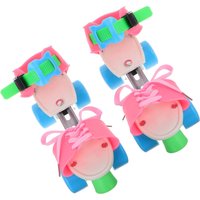 1Pair Adjustable Roller Skates Double Row Wheels Beginner Friendly Indoor Outdoor Skating Skate Shoes
