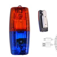 LED Red Blue Caution Emergency P olice Light With Clip USB Rechargeable Shoulder Flashing Warning Safety Lamp Strobe Lights