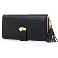 Pomelo Best Solid Color Women's Wallet - RFID Blocking Genuine Leather Multi-Card Zip Clutch Wristlet