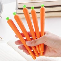 10pcs Cute Cartoon Simulation Carrot Gel Pen Kids Holiday School Gift Pen Black Ink