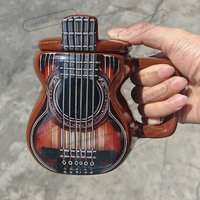 Guitar Ceramic Water Cup with lid, Creative Music Cup, Personalized,High-value Gift, Coffee mug Home Bar Decor Collectible Gift