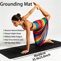 90x60cm Grounding Mat Earthing Pad Conductive PU Leather for Sleep Support EMF Protection Stress Relief and Wellness Comfort Kit