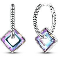 925 Sterling Silver Earrings Women Sparkling Starlight Crystal Square Snake Drop Earring For Anniversary Wedding Jewelry Gifts
