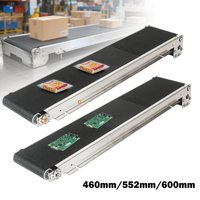 24V Mini Stainless Steel PU Belt Conveyor Machine 460-552mm Vending Machine Track Cargo Lane Channel DIY Conveyor Assembly Line