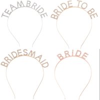 Wedding Bridal Hair Accessories Hair Hoops Alloy Crystal BRIDE Letter Headwear Team Bridesmaids Headbands