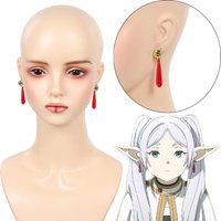 Frieren Cosplay Red Earrings Anime Sousou No Frieren Costume Accessories Outfits Props Gifts Women Halloween Carnival Party
