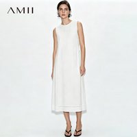 Amii Women's Casual Dresses 2026 Summer New O-Neck Lace Cutout Sleeveless Loose Fit Casual A-Line Long Dress For Women 12642178