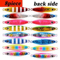 8pcs Metal Jig Fishing Lure Weights 40g-100g Trolling Hard Bait Bass Fishing Bait Tackle Trout Jigging Lure Jigs Saltwater Lures