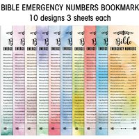 30pcs Watercolor Christian Inspirational Bible Verse Emergency Number Bookmark Welcome Appreciation Gift For Church Sunday Study