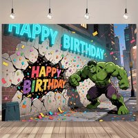 Avengers Hulk Theme Birthday Background Decoration Boy Birthday Party Gift Photography Background Baby Shower Banner Studio