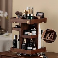 Solid Wood Cosmetics Storage Box Drawer Style Dust-proof Shelf Desktop Lipstick Skincare Products Makeup Brushes Storage Cabinet