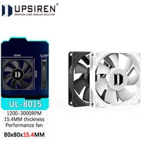 UPSIREN UL-8015 8cm Ultra-thin Fan Hydraulic Bearing 80mm Chassis Fan 4pin PWM 3000 RPM Case Fans Black/White 80x80x15.4mm