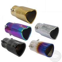 5-color 63mm Heart-shaped General Motors Exhaust System Muffler Single Nozzle Head Pipe Stainless Steel