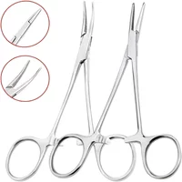 1pc Stainless Steel Hemostatic Forceps Surgical Forceps Tool Hemostat Locking ClampsForceps Fishing Pliers Curved/Straight Tip