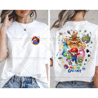 New Super Mario Double sided Printed Pattern Cotton Short Sleeve Summer Short Sleeve Casual Adult/Children Role Playing T-shirt