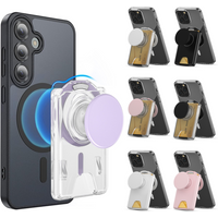 popsoGrip For Samsung S25/S24 Series Magnetic Wallet With Adjustable Phone Holder Stand Grip For iPhone Magnetic Card Wallet Hol