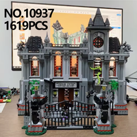 1619PCS MOC Arkham Asylum Building Block Set, DC Villains Gothic Architecture Castle Model Display Decor for Adult Fans