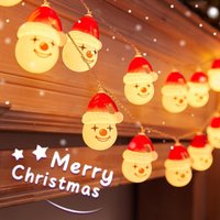 1pc 10/20 LED Fairy Lights with Bear Joker Snowman Battery Powered Xmas Tree String Light For Home Indoor Christmas Decoration