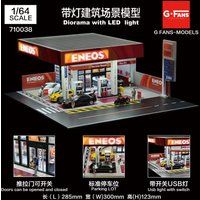 Car Garage Diorama Model 1/64 Miniatures Garage LED Light-Up Assembly Diorama - Realistic Scene for Diecast Car Collectors Box