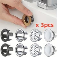 3pcs Sink Overflow Ring Cover Replacement Bathroom Basin Trim Bath Round Plastic Sink Overflow Hole Covers Kitchen Accessories