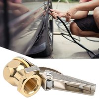1PC Brass Tire Inflator Nozzle 1/4 Inch FNPT Closed Ball Chuck With Safety Clip For Car Bike Motorcycle Tire Accessories