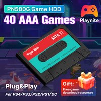 Portable 500G/2T Game Hard Drive For PS4/PS3/PS2/PS1/DC/N64 Playnite OS Game HDD With 44/77 AAA Game For Win PC/Laptop Plug&Play