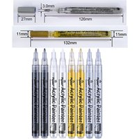 6Pcs/set 4 Colors (Black/White/Gold/Silver) Acrylic Paint Markers pen,0.7mm Extra Fine for Ceramic, Metal, Paper, Drawing, DIY