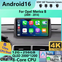 Radio samochodowe 2K QLED Android 16 z GPS, CarPlay, Auto, 4G WIFI, Stereo, DSP do Opel Meriva B 2009 - 2014