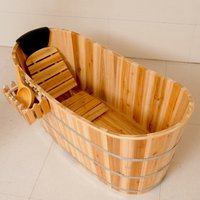 Thickened health wooden bucket bath adult bath bucket solid wood household whole body sweat fumigation sauna
