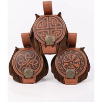 Medieval Viking Knight Retro Belt Waist Bag Accessories Retro Printed Copper Coin Waist Bag Halloween Belt Dress Up Cosplay