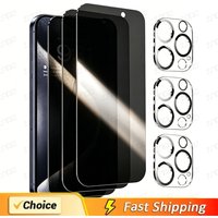 6IN1 Privacy Tempered Glass For iPhone 16 15 14 13 Pro Max Plus Screen Protector Camera Lens For iPhone 11 12 ProMax Protective