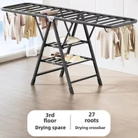 Airfoil folding drying rack Floor to ceiling Indoor and outdoor quilt drying rack No punching Bedroom balcony Simple drying rack
