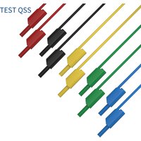QSS 100CM 5PCS Dual 4MM Banana Plug Test Leads Fully Insulated Stackable Safety Cable Test Tool Accessories