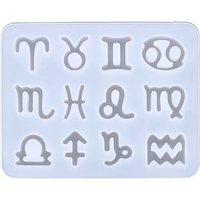 12 Horoscopes Epoxy Resin Mold Pendants Keychain Silicone Mould DIY Crafts Jewelry Casting Tool
