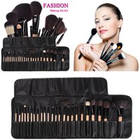 32-teiliges Pincel de Maquiagem Make-up-Pinsel-Set, professionell für Make-up-Pinsel + schwarze Ledertasche