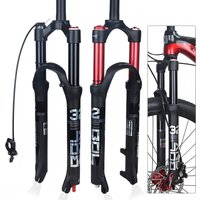 BOLANY MTB Bike Fork Dual Air damping Mtb suspension Straight Tube 26 27.5 29 inch Magnesium Alloy Quick Release 100mm