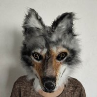 Dog Latex Mask Plush Toys Carnival Cosplay Party Props Adult Full Face Disguise Halloween Costume Funny Fur Animal Wolf Masks