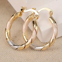 Simple And Colorful Wrap The Rope Creative Gold Contrasting Round Hoop Earrings For Women's Fashionable Daily Wedding Accessorie