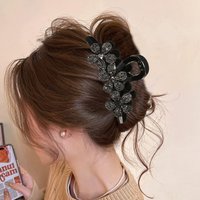AWAYTR Women's Rhinestone Flower Hair Claw Luxury Super Sparkling Hair Clip Elegant Shark Claws Clip New Girls Headwear