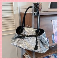 Fashion Sequin Large Capacity Casual Tote Bags High Quality Trend Women's Shoulder Bags Advanced Sense Commute Versatile Bag