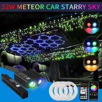32W Meteor Car Starry Sky Fiber Optic Light Kit Star Ceiling LED Ambient Light Home Interior Decor Star Light Music Control