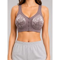 Women's Bra with Lace Designed to Prevent Sagging with Front Fastening for Easy Wearing Without Underwire for Comfort