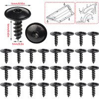 30 Pcs 5mm Black Torx Screw Car Engine Under Cover Splash Guard Self-tapping Screws For Audi A4 A3 A5 A6 A7 A8 Q5 VW Golf Passat