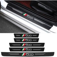 Carbon Fiber for Fiat 500 Logo Car Threshold Strip Waterproof Protect Film Trunk Door Sill Anti Kick Sticker Auto Interior