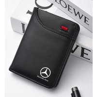 Coin Purse Personalised ID Card Holder Leather Men Wallet Car Logo For Mercedes Benz A C E S G Class GLC CLE CLA GLB GLS W177
