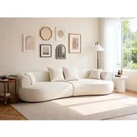 Curved Sherpa Fabric Sofa Semi Circular Boucle Couch Convertible Adjustable Lounge Sofa Modern Living Room Apartment Furniture